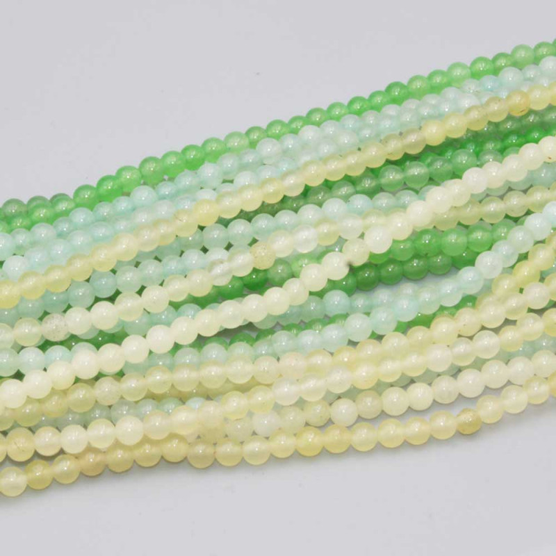 Lotto pietre dure n. p38877 fili misti 4 mm tondi lisci conf. 5 fili (p38877) - pietreeminuterie.com