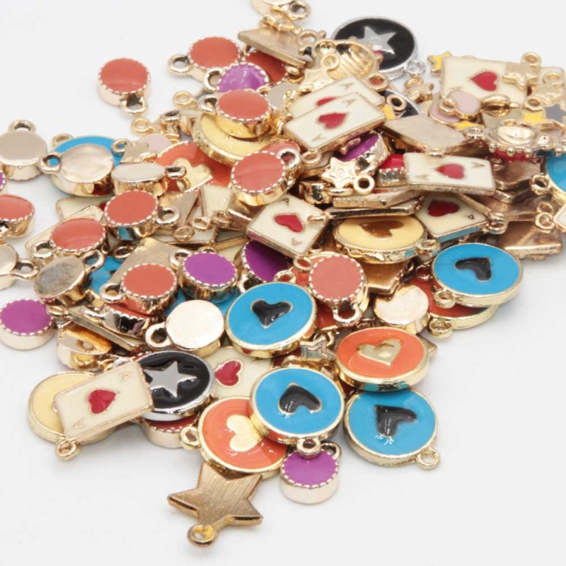 Lotto charms smaltati conf. 50 grammi (sma-091q) - pietreeminuterie.com