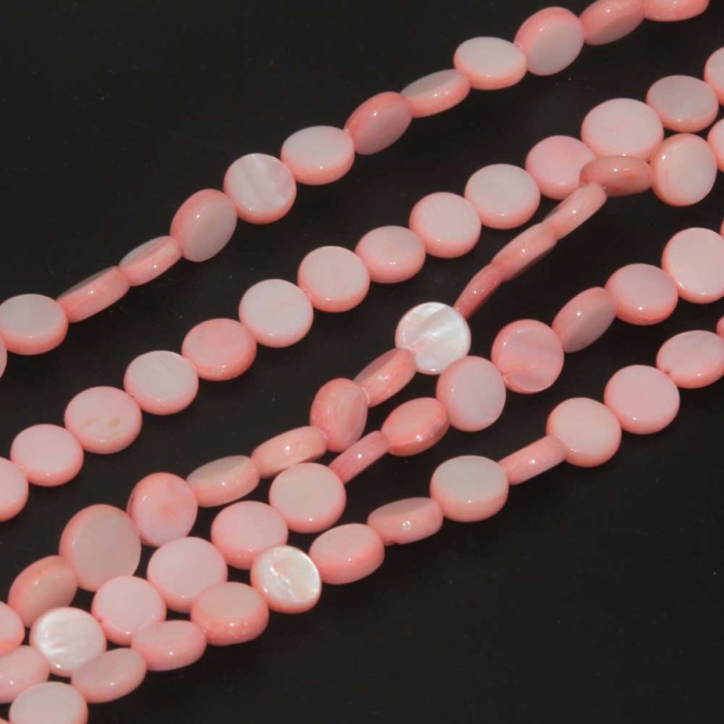 Madreperla gettone rosa 7 mm filo 40 cm - Madr-r911 - pietreeminuterie.com Madreperla gettone rosa 7 mm filo 40 cm (Madr-r911) - pietreeminuterie.com