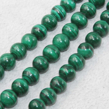 Malachite naturale grado A++ 6 mm tondo liscio 10 pz