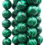 Malachite sintetica 13.6 mm tonda liscia filo 40 cm