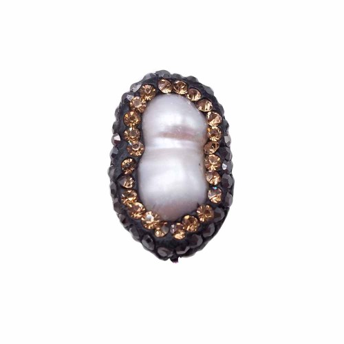 Perline Marcasite strass | Perle di fiume marcasite irregolare 20x12 mm (CIRCA) pacco 1 pezzo - kk5
