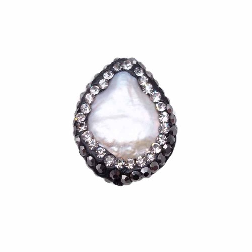 Perline Marcasite strass | Perle di fiume marcasite irregolare 20x17 mm (CIRCA) pacco 1 pezzo - kk3