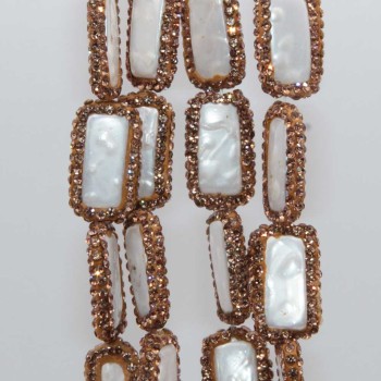 Perline marcasite perle di fiume grado A++ 22x12 mm conf. 1 pz Perline marcasite perle di fiume grado A++ 22x12 mm conf. 1 pz
