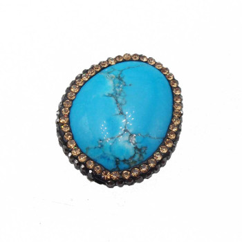 Marcasite pietre dure turchese 30x25 mm 1 pz