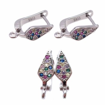Monachelle in ottone placate argento 925 rodiato 15,7 mm pacco 2 pz Monachelle in ottone placate argento 925 rodiato 15,7 mm pacco 2 pz
