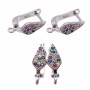 Monachelle in ottone placate argento 925 rodiato 15,7 mm pacco 2 pz