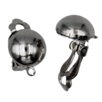 Orecchini a clips in ottone rodio lobo 15 mm conf. 2 pz Orecchini a clips in ottone rodio lobo 15 mm conf. 2 pz