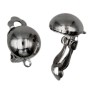 Orecchini a clips in ottone rodio lobo 15 mm conf. 2 pz