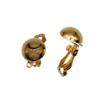 Orecchini a clips oro in ottone lobo 10 mm conf. 2 pz Orecchini a clips oro in ottone lobo 10 mm conf. 2 pz