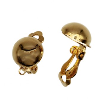 Orecchini a clips oro in ottone lobo 16 mm conf. 2 pz Orecchini a clips oro in ottone lobo 16 mm conf. 2 pz