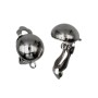 Orecchini a clips rodio in ottone lobo 10 mm conf. 2 pz