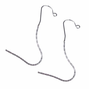 Monachelle con catena copra per pendente in acciaio 1 coppia