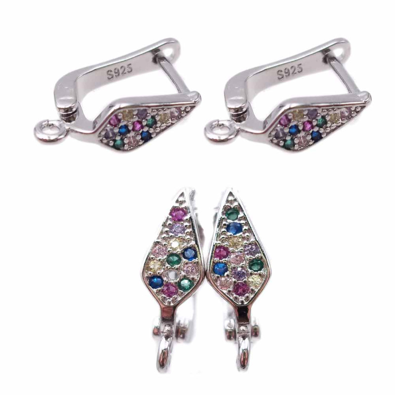 Monachelle in ottone placate argento 925 rodiato 15,7 mm pacco 2 pz (ARG925) - pietreeminuterie.com