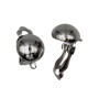 Orecchini a clips rodio in ottone lobo 10 mm conf. 2 pz