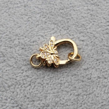 Moschettone ottone placcato oro 18 mm farfalla 1 pz Moschettone ottone placcato oro 18 mm farfalla 1 pz
