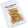 Pacco ingrosso moschettoni acciaio 9 mm oro lucido 35 pezzi
