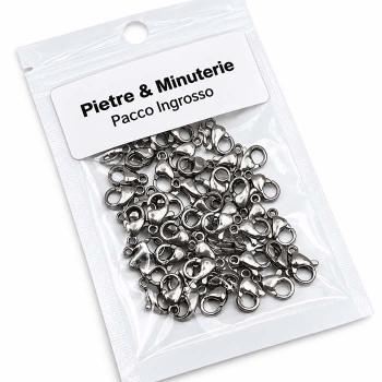Pacco ingrosso moschettoni acciaio 13 mm 50 pz
