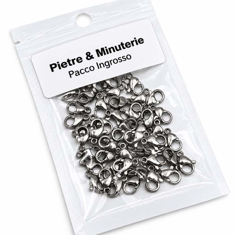 Pacco ingrosso moschettoni acciaio 13 mm 50 pz