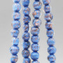 Perline di murano tonde azzurre 10 mm filo 40 cm