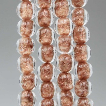 Perline di murano tonde color pelle 10 mm filo 40 cm