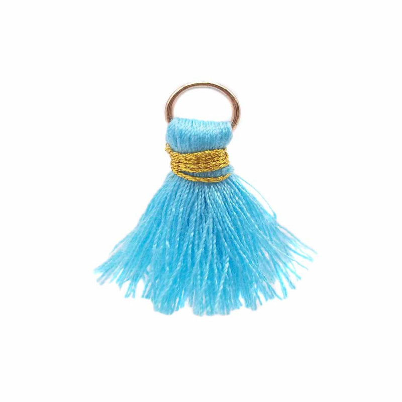 Nappina celeste in stoffa 25 mm anellino oro pacco 1 pz (ssw2) - pietreeminuterie.com