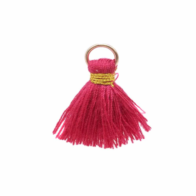 Nappina fuxia in stoffa 25 mm anellino oro pacco 1 pz (ssw3) - pietreeminuterie.com