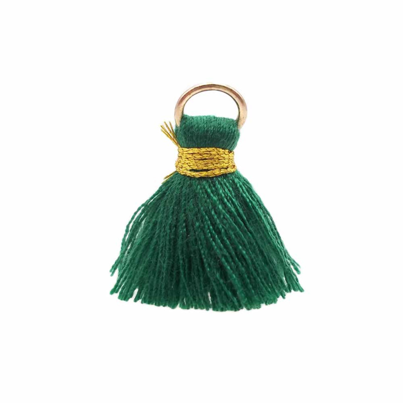 Nappina verde in stoffa 25 mm anellino oro pacco 1 pz (ssw5) - pietreeminuterie.com