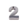 Charms in acciaio numero due 9 mm pacco 1 pezzo