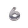 Charms in acciaio numero sei 9 mm pacco 1 pezzo 