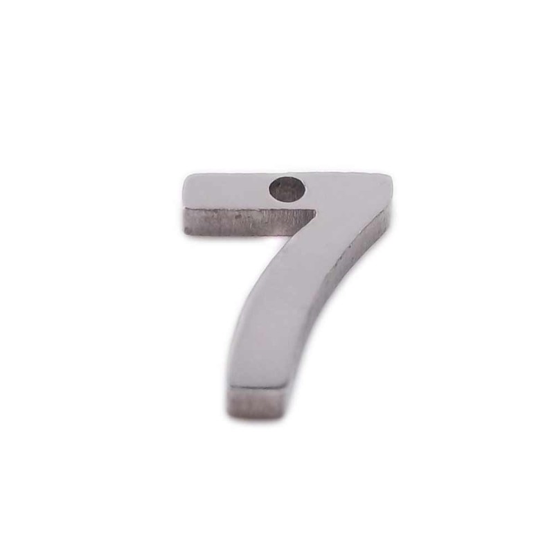 Charms in acciaio numero sette 9 mm pacco 1 pezzo - num7 - pietreeminuterie.com Charms in acciaio numero sette 9 mm pacco 1 pezzo (num7) - pietreeminuterie.com