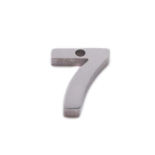 Charms numeri | Charms in acciaio numero sette 9 mm pacco 1 pezzo - num7