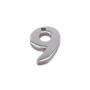Charms in acciaio numero nove 9 mm pacco 1 pezzo 
