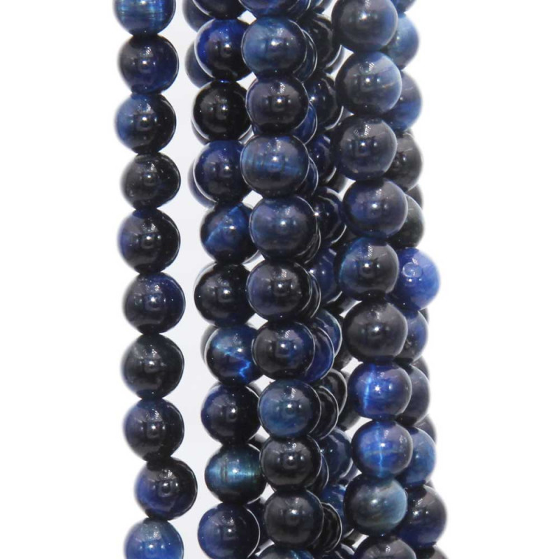 Occhio di tigre tondo liscio blu scuro 4 mm filo 40 cm (tygr4vjp) - pietreeminuterie.com