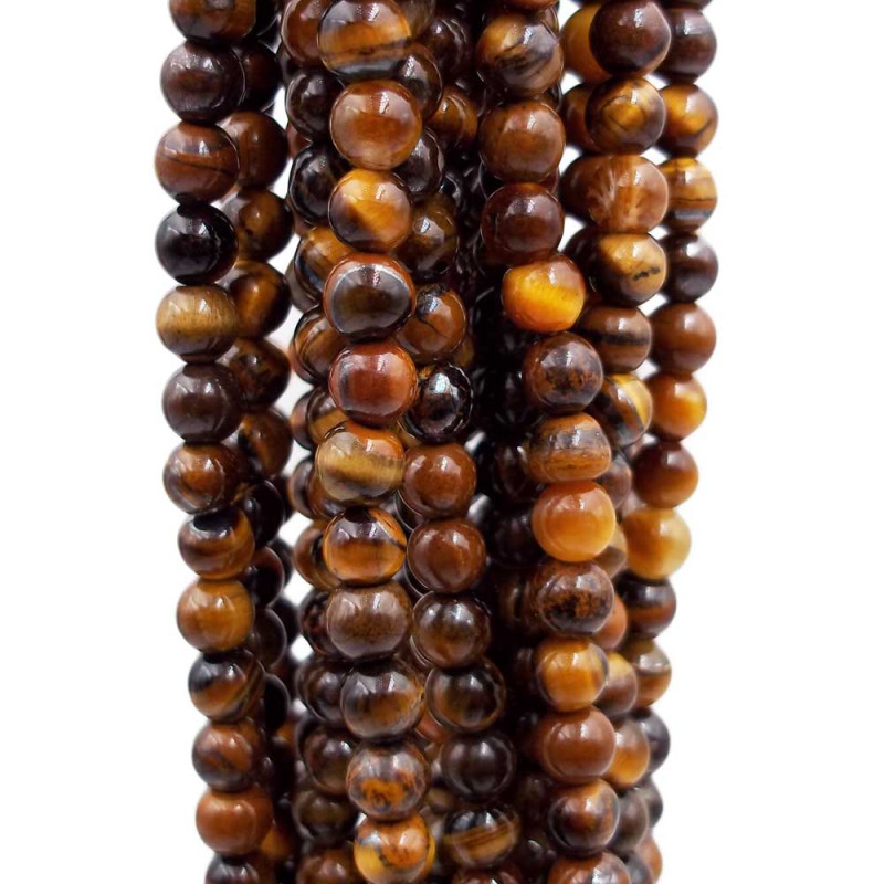 Occhio di tigre tondo liscio 4 mm filo 40 cm (Tr04458) - pietreeminuterie.com