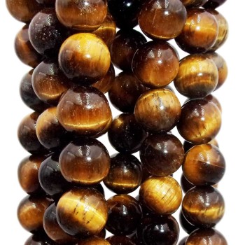 Occhio di tigre tondo liscio 4 mm filo 40 cm Occhio di tigre tondo liscio 4 mm filo 40 cm