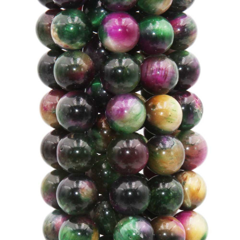 Occhio di tigre tondo liscio multicolor 8 mm filo 40 cm (mult88tigr) - pietreeminuterie.com