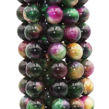 Occhio di tigre tondo liscio multicolor 8 mm filo 40 cm Occhio di tigre tondo liscio multicolor 8 mm filo 40 cm