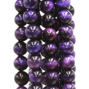 Occhio di tigre viola tondo liscio 8 mm filo 40 cm Occhio di tigre viola tondo liscio 8 mm filo 40 cm