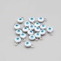 Charms acciaio Occhi turchi bianchi azzurri 6 mm conf. 10 pz
