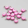Charms acciaio Occhi turchi rosa 6 mm conf. 10 pz