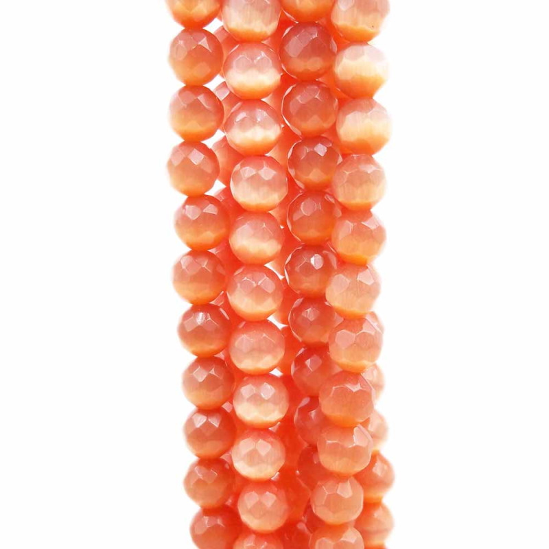 occhi di gatto arancio tondo sfaccettato 6 mm filo 40 cm (ochh10) - pietreeminuterie.com