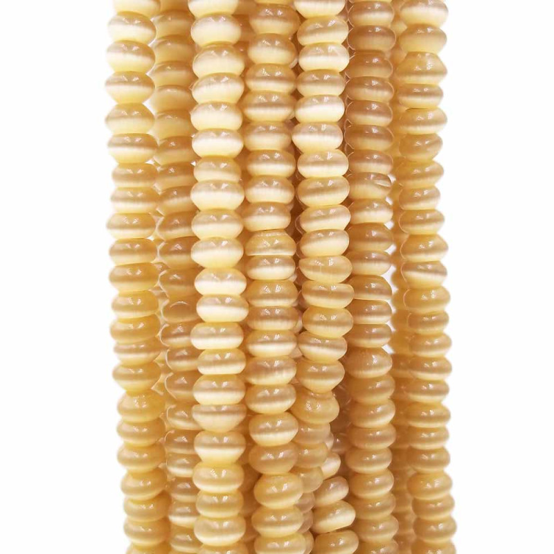 Occhi di gatto rondella senape 4.3x2 mm filo 35/40 cm (vcw4) - pietreeminuterie.com
