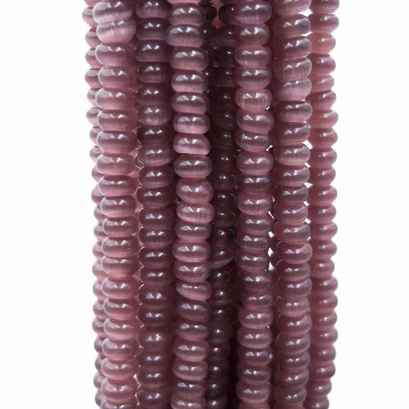 Occhi di gatto rondella viola 4.3x2 mm filo 35/40 cm (vcw1) - pietreeminuterie.com