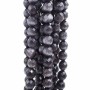 occhi di gatto nere tondo sfaccettato 6 mm filo 40 cm