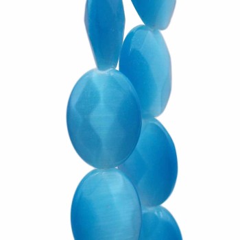 Occhi di gatto ovale azzurre 18x13 mm pacco da 4 pezzi