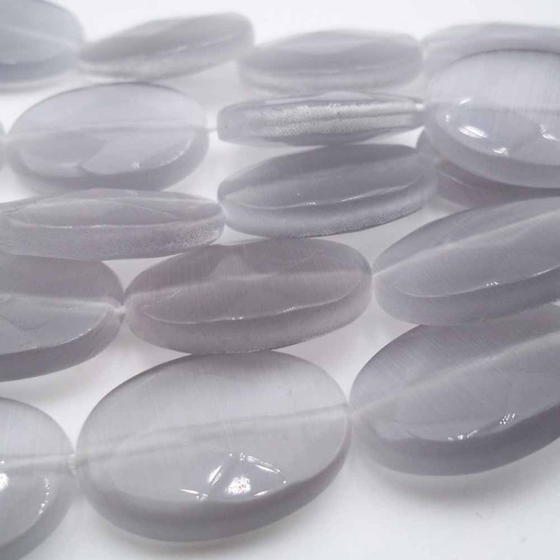 Occhi di gatto ovale grigio scuro 20x15 mm pacco da 4 pezzi (occ18gy) - pietreeminuterie.com