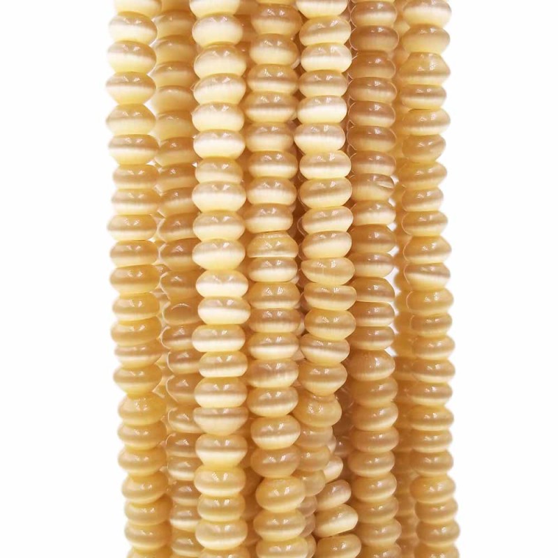 Occhi di gatto rondella senape 4.3x2 mm filo 35/40 cm (vcw4) - pietreeminuterie.com