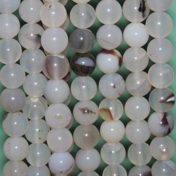Agata grigia rutilata tonda liscia 10 mm filo 40 cm Agata grigia rutilata tonda liscia 10 mm filo 40 cm