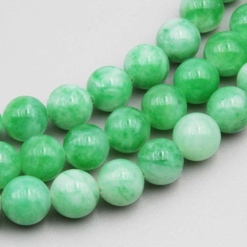 Giada coreana verde tonda liscia 10 mm filo 40 cm (gu-10po) - pietreeminuterie.com